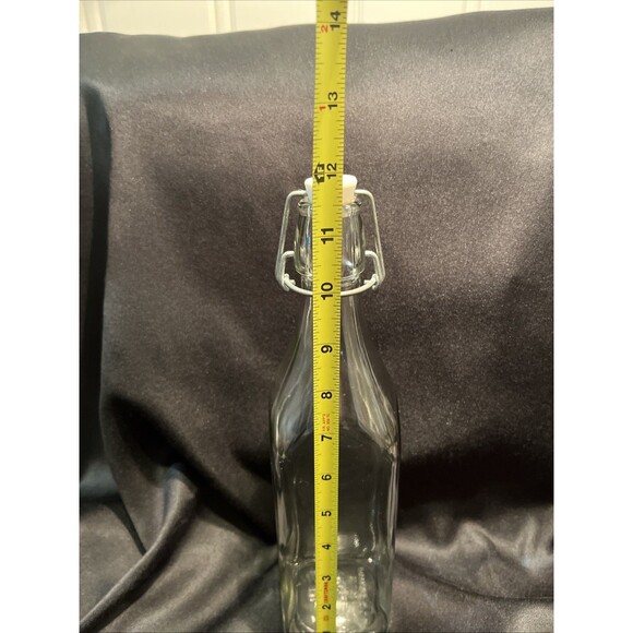 VTG AB Bev. Co. Square Glass Bottle Pitcher Jug with Metal Lock Lid Clear 12” - Picture 9 of 10